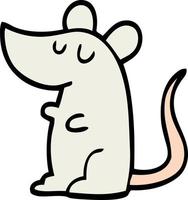 ratón de dibujos animados estilo doodle dibujado a mano vector