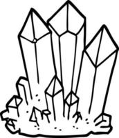 black and white cartoon natural crystals vector