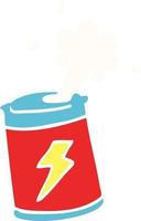 flat color illustration cartoon soda can vector