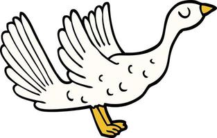 hand drawn doodle style cartoon goose vector