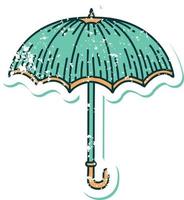 iconic distressed sticker tattoo style image of an umbrella vector