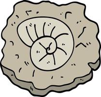 hand drawn doodle style cartoon ancient fossil vector