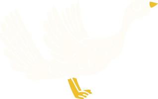 flat color illustration cartoon goose vector