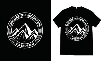 vector de diseño de camiseta de camping de montaña