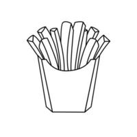 Free Fast food french fries lineart sketch vector