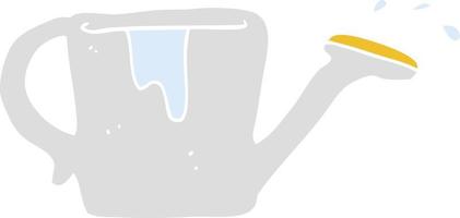 flat color illustration of watering can vector