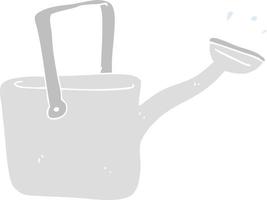 flat color illustration of watering can vector