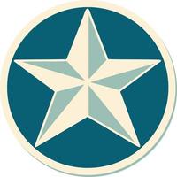 sticker of tattoo in traditional style of a star vector
