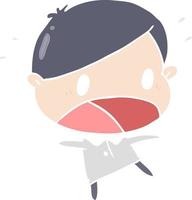 flat color style cartoon shocked man vector