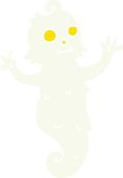 flat color illustration cartoon spooky ghost vector