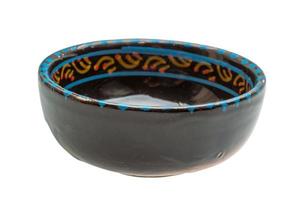 Empty ceramic bowl on white background photo