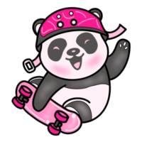 el panda patinador png