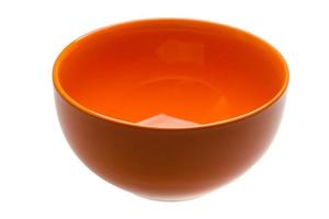 Red bowl on white background photo