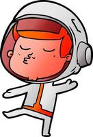 cartoon confident astronaut vector