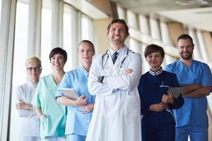 group of medical staff at hospital photo