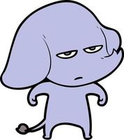 annoyed cartoon elephant vector