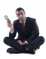 Business man holding money photo