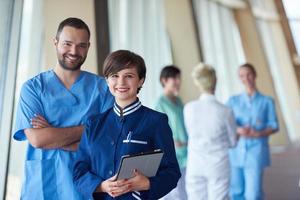 group of medical staff at hospital photo