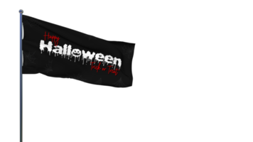 gelukkig halloween truc of traktatie eng golvend vlag met spin web, 3d renderen png