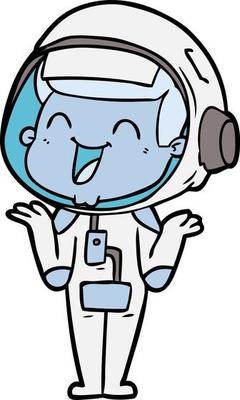 happy cartoon astronaut