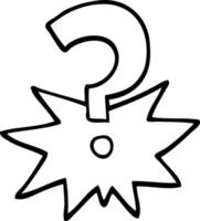 black and white cartoon question mark vector