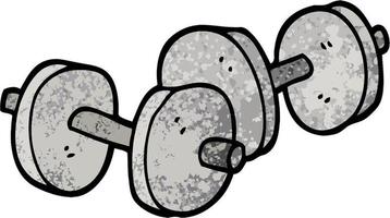 grunge textured illustration cartoon pair of dumbbells vector