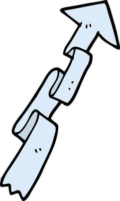 hand drawn doodle style cartoon banner arrow