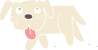 flat color illustration cartoon happy dog vector