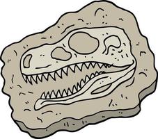 hand drawn doodle style cartoon ancient fossil vector