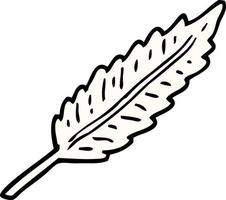 hand drawn doodle style cartoon of a white feather vector