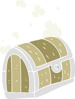 flat color illustration of treasure chest vector