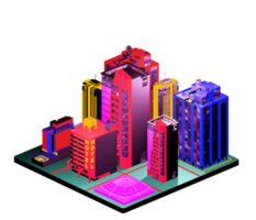 Isometric building arrangement png