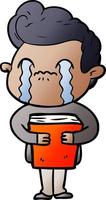 cartoon man crying vector