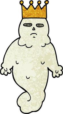 grunge textured illustration cartoon spooky ghost king
