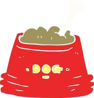 flat color illustration of dog food bowl vector