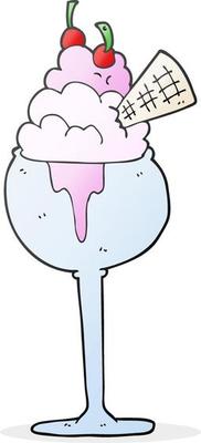 freehand drawn cartoon ice cream