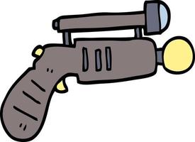 pistola de rayos de dibujos animados estilo garabato dibujado a mano vector