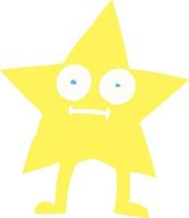 personaje de estrella de dibujos animados de ilustración de color plano vector