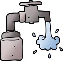 vector gradient illustration cartoon running faucet