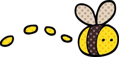 comic book style cartoon buzzing bee vector