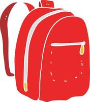 flat color illustration of rucksack vector