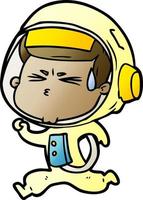 cartoon stressed astronaut vector