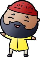 cartoon happy bearded man vector