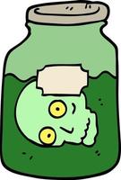 hand drawn doodle style cartoon head in jar vector