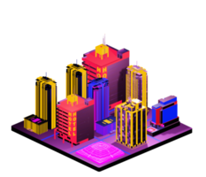 Isometric building in retro style png