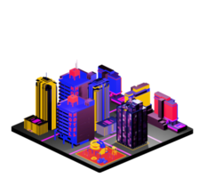 Isometric building arrangement png