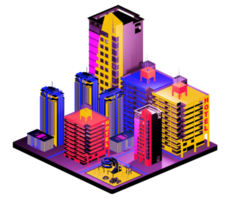 Isometric building in retro style png