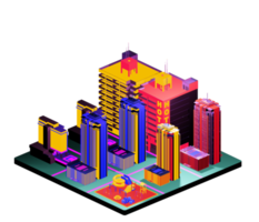 Isometric building in retro style png