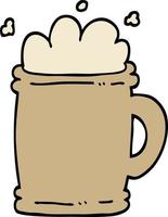 hand drawn doodle style cartoon beer tankard vector