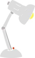 flat color illustration of desk lamp vector